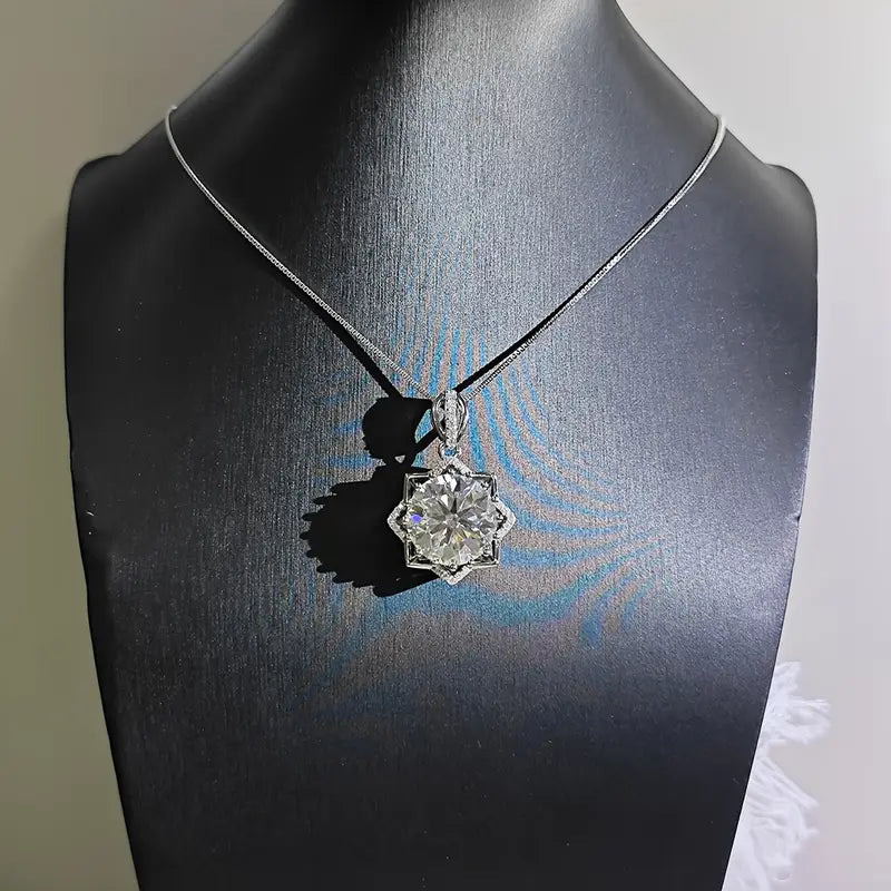 1pc Elegant Boho Style 925 Sterling Silver Pendant Necklace