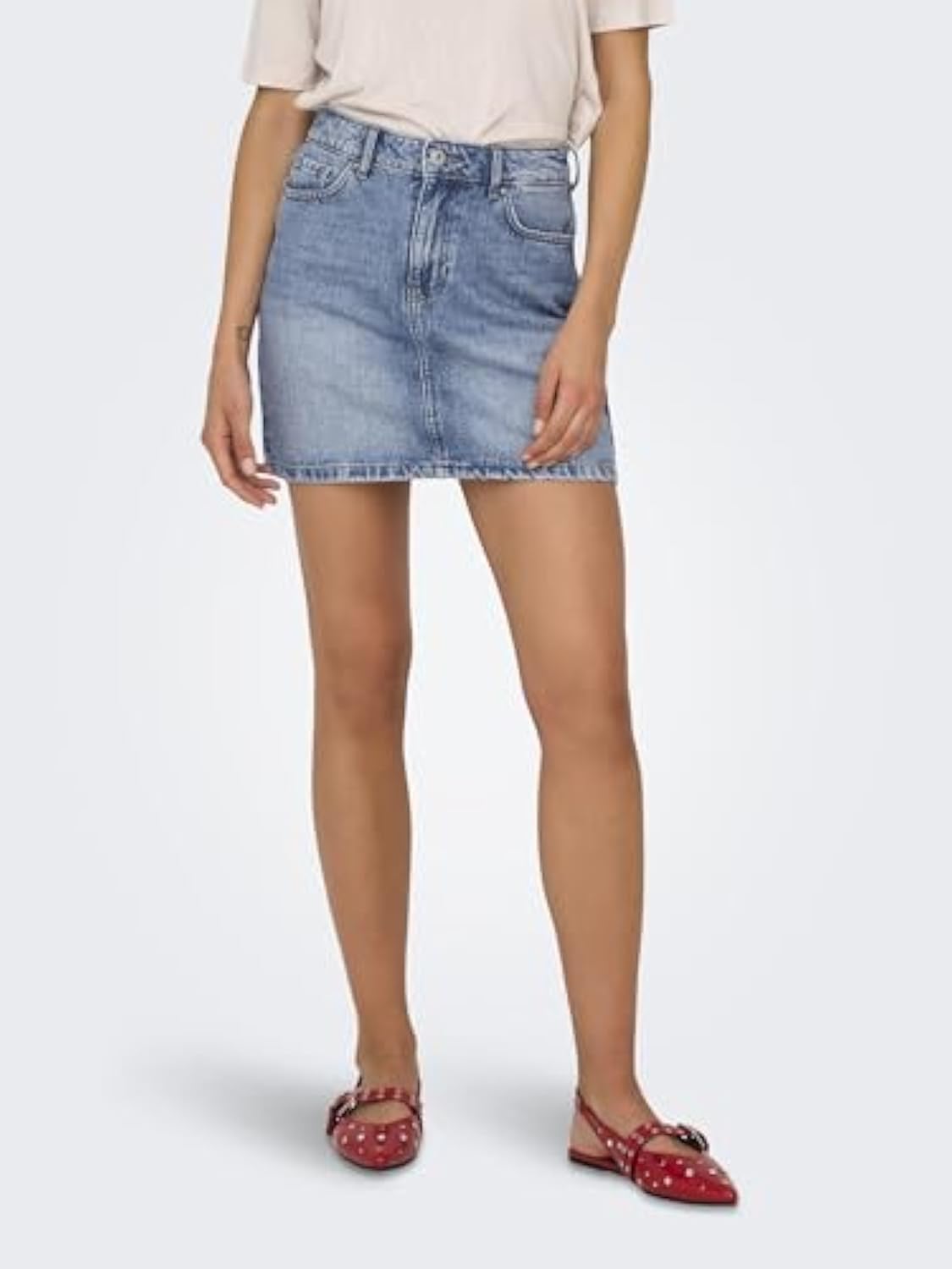 Female Denim Skirt Onlstella Denim Short Skirt, Light blue (light blue denim)
