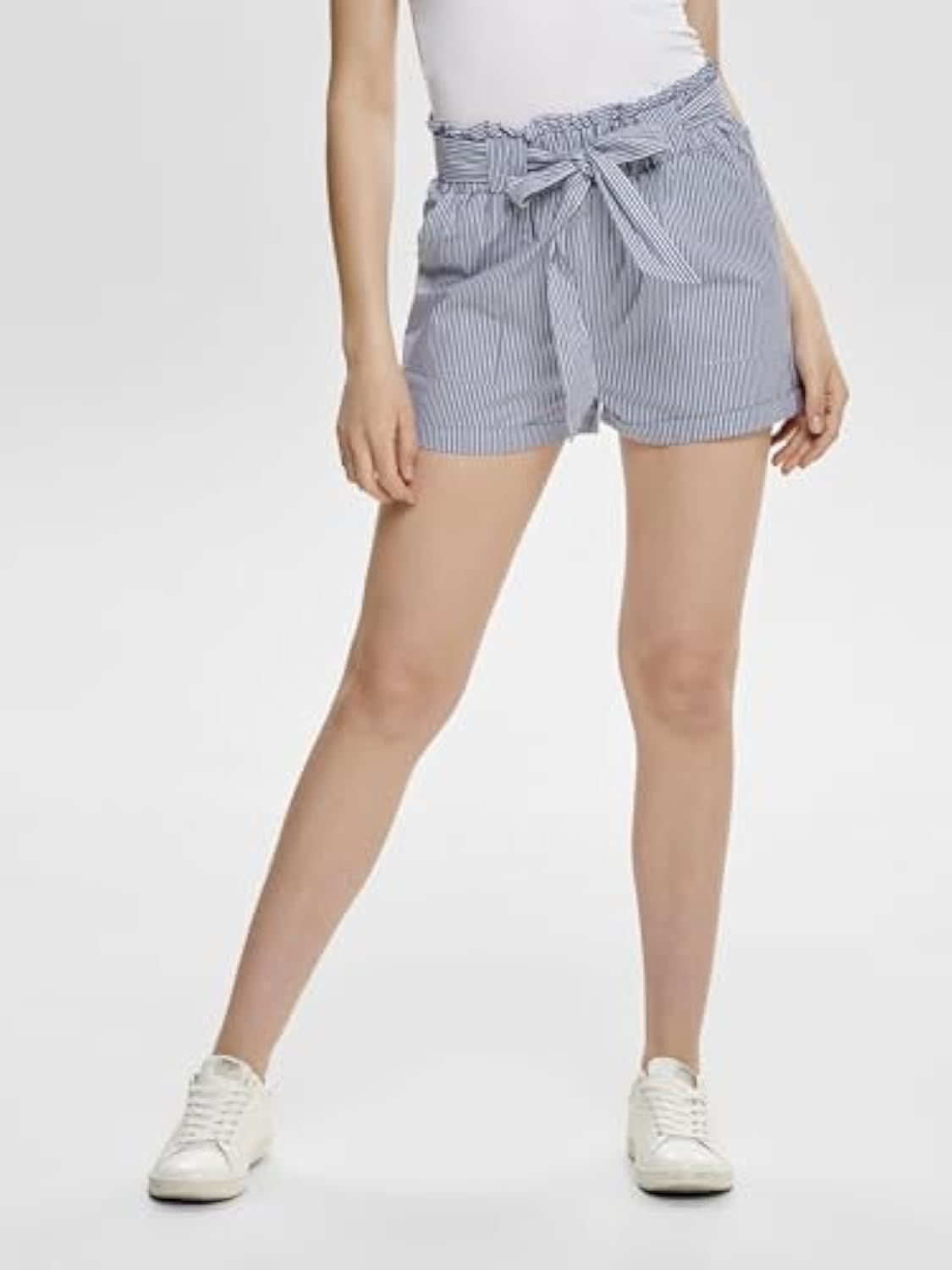 Women's Shorts Short Paperbag Shorts with Belt Mid Waist Elastic Waistband
