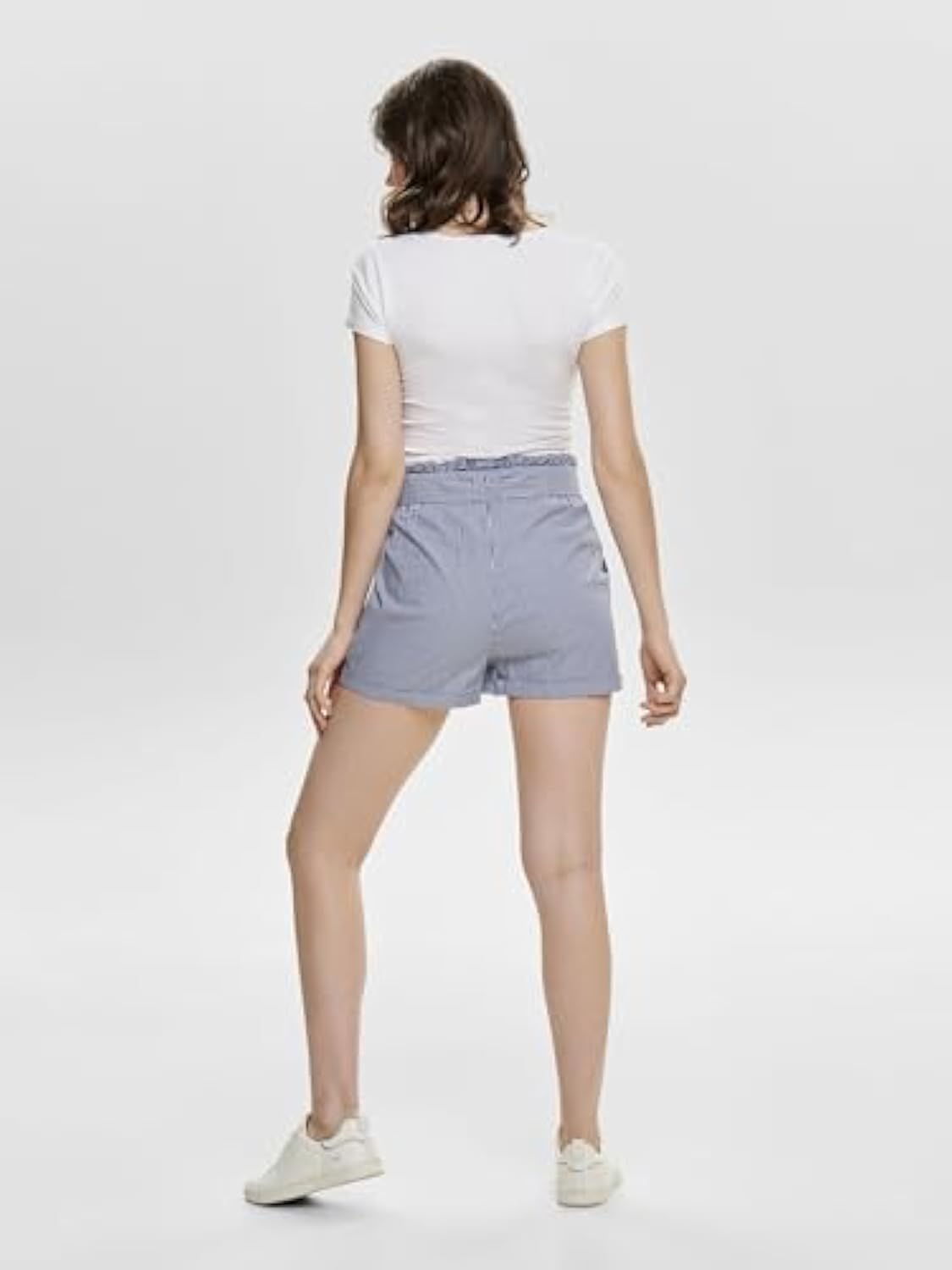 Women's Shorts Short Paperbag Shorts with Belt Mid Waist Elastic Waistband