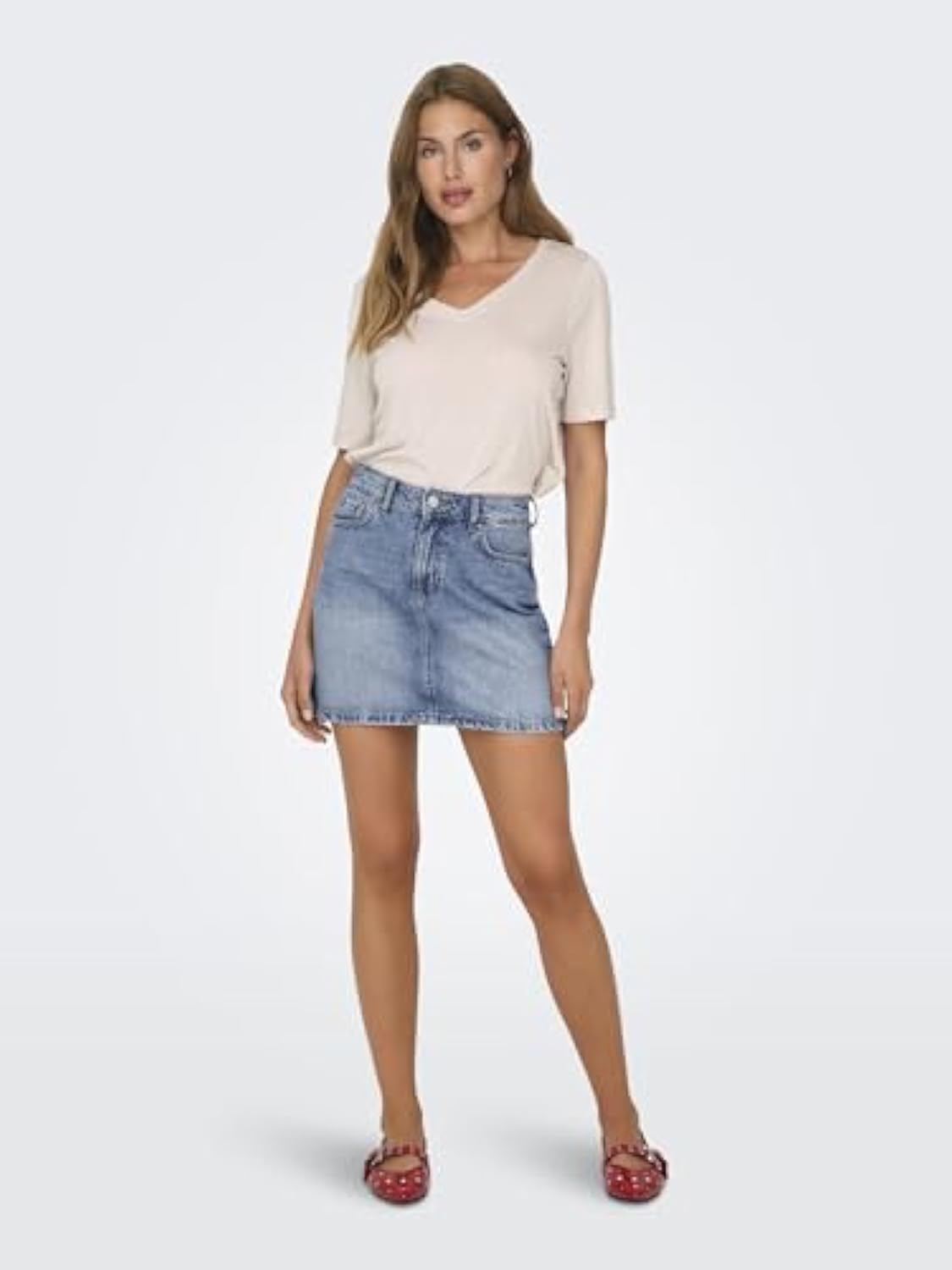 Female Denim Skirt Onlstella Denim Short Skirt, Light blue (light blue denim)