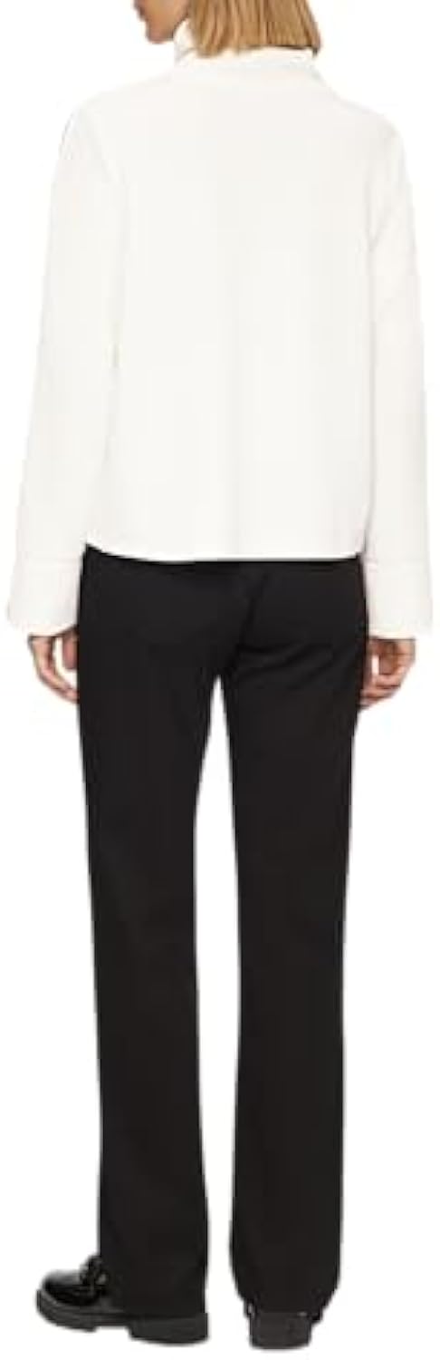 Sweatshirt with contrast details and slit sleeve hem