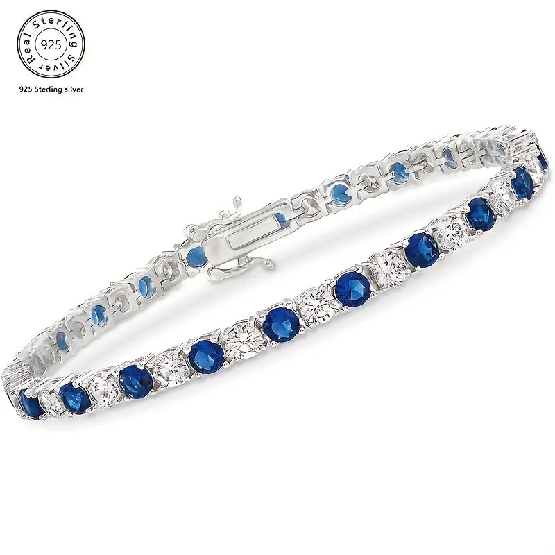 Handmade Luxury 925 Silver Inlaid Moissanite Bracelet