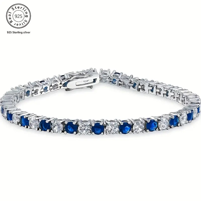 Handmade Luxury 925 Silver Inlaid Moissanite Bracelet
