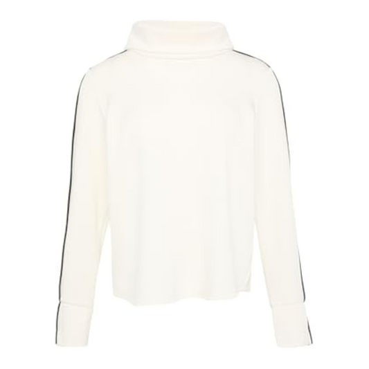 Sweatshirt with contrast details and slit sleeve hem