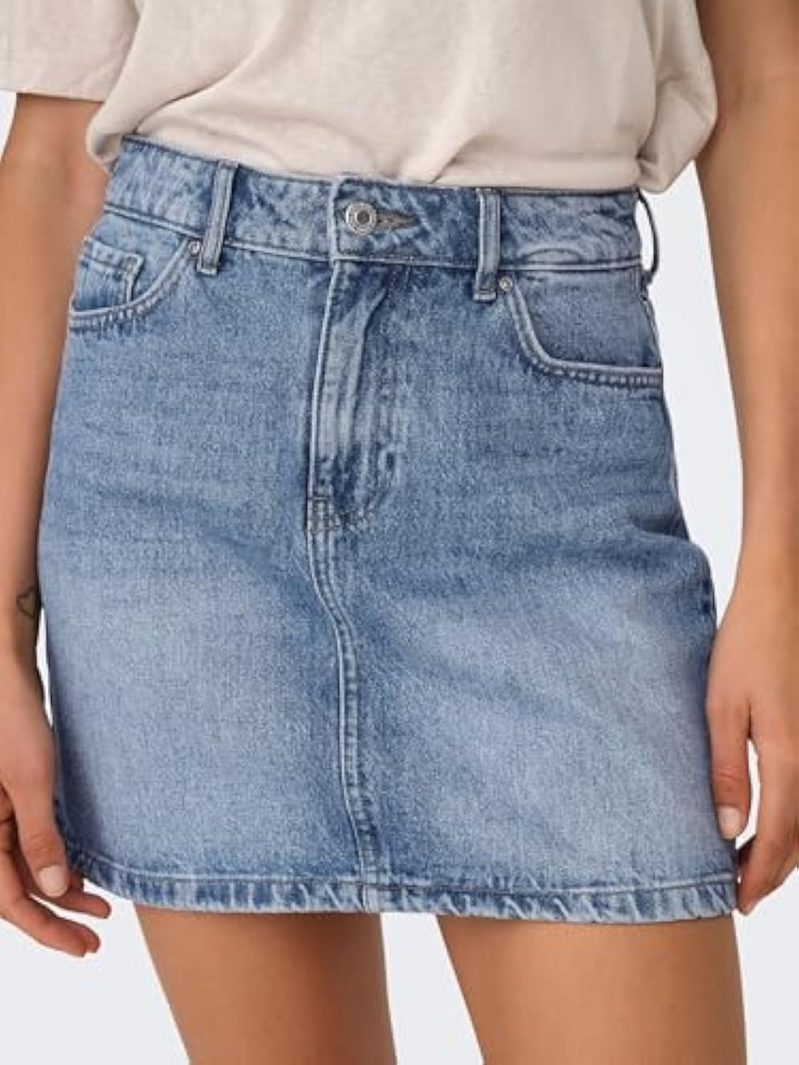 Female Denim Skirt Onlstella Denim Short Skirt, Light blue (light blue denim)