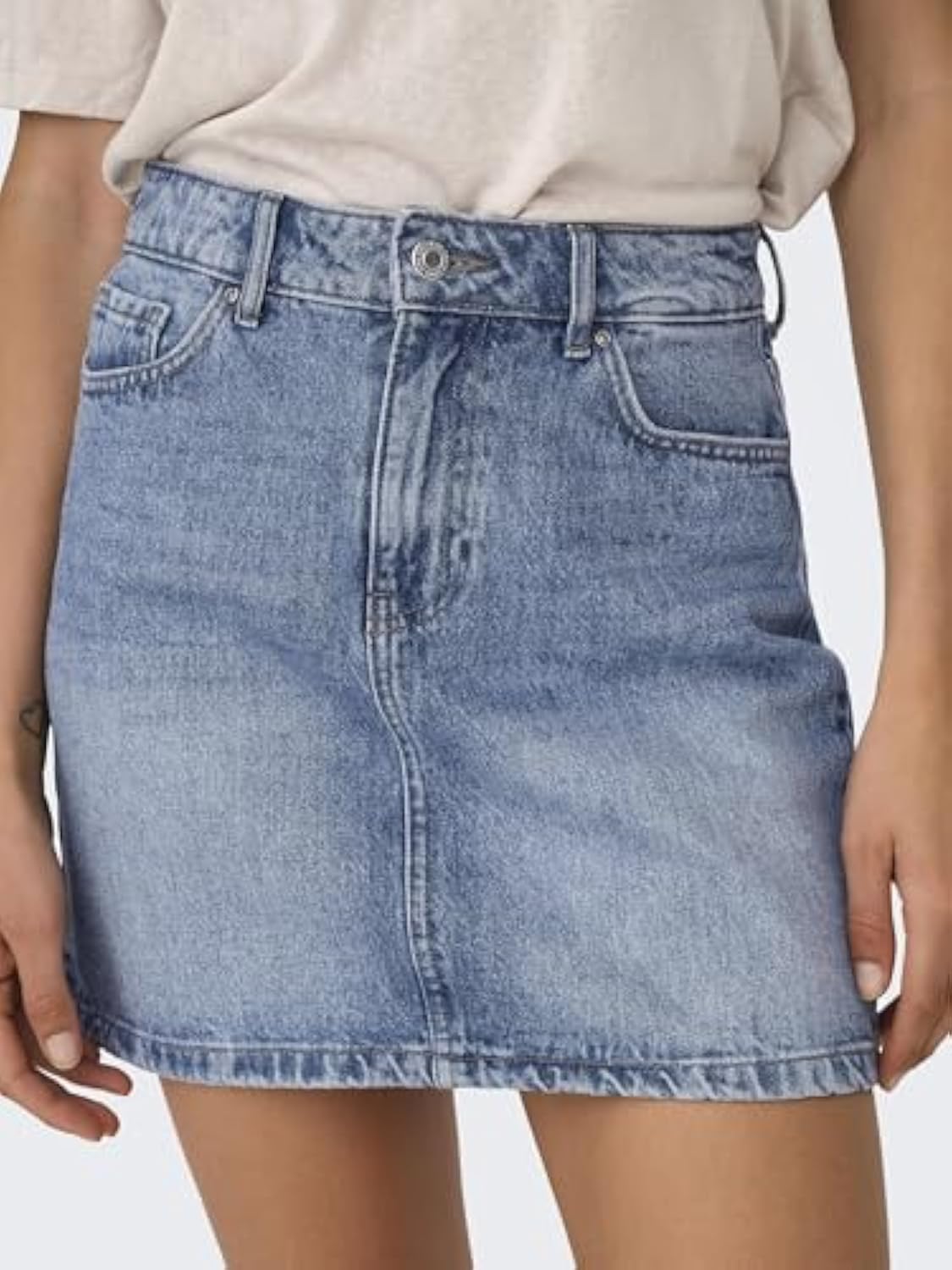 Female Denim Skirt Onlstella Denim Short Skirt, Light blue (light blue denim)